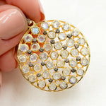 Load image into Gallery viewer, DSP075. Diamond Sterling Silver Round Pendant with Gemstone