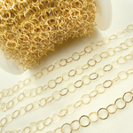 Load image into Gallery viewer, Gold Filled Flat Round Link Chain.