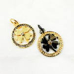 Load image into Gallery viewer, DP636. Diamond Sterling Silver Round Flower Charm