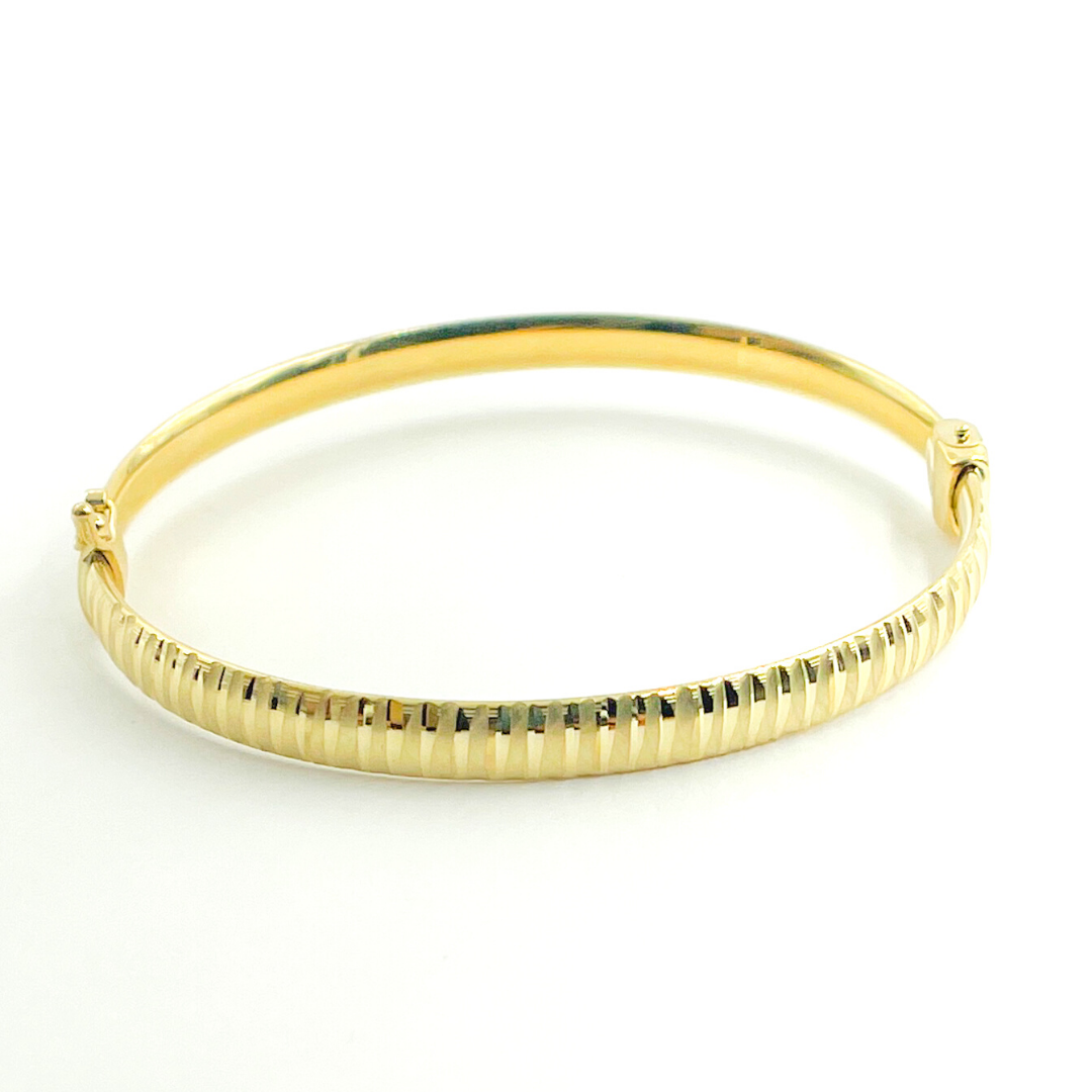 Bangle20. 14K Solid Gold Matte Textured Bangle