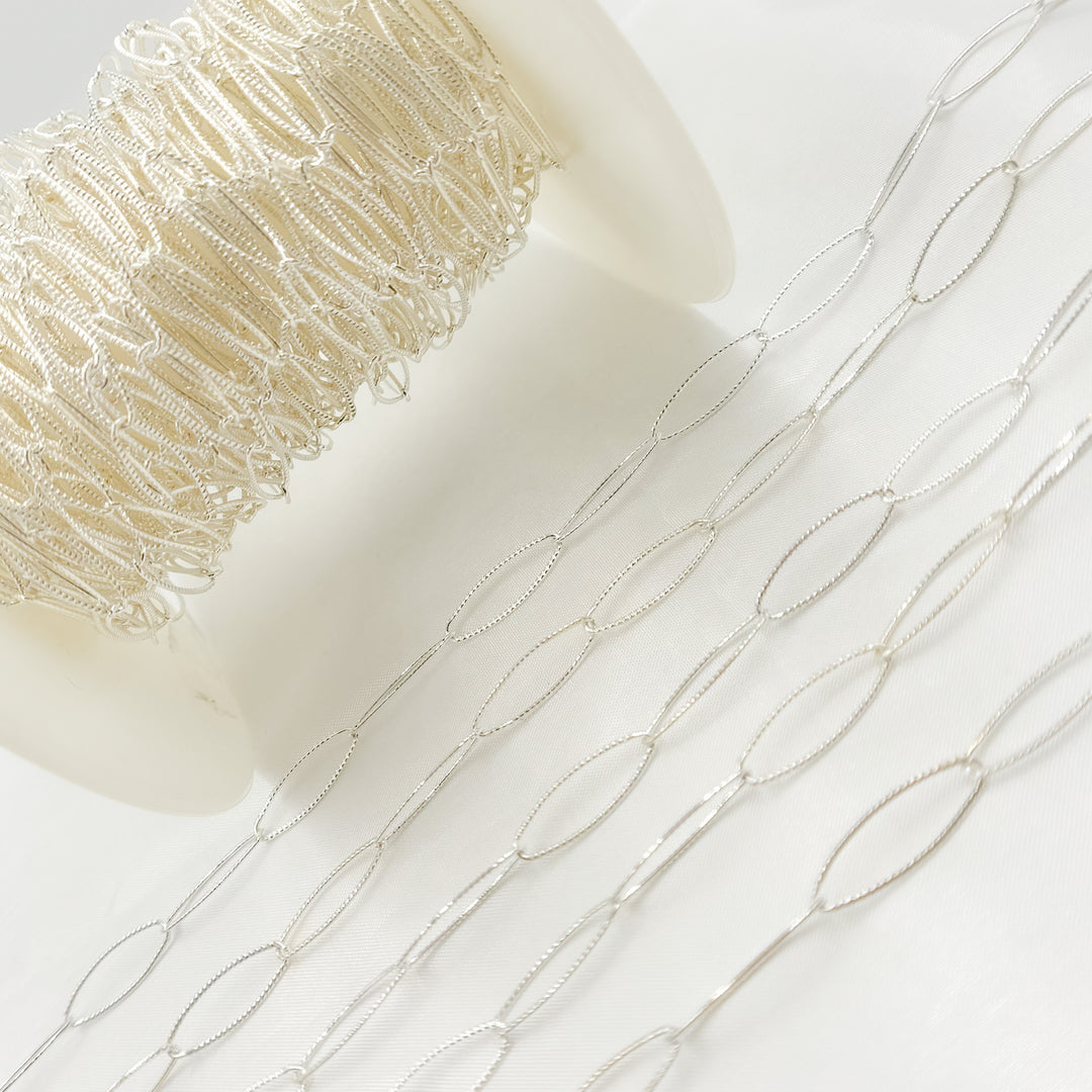 Sterling Silver Twisted Oval Link Cable Chain
