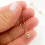 Load image into Gallery viewer, EFE52070. 14K Solid Yellow Gold Diamond Eye Dangle Stud Earring