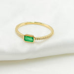 Load image into Gallery viewer, 14k Solid Gold Diamond and Emerald Ring.