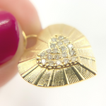 Load image into Gallery viewer, 14K Solid Gold Diamond Heart Charm. GDP469