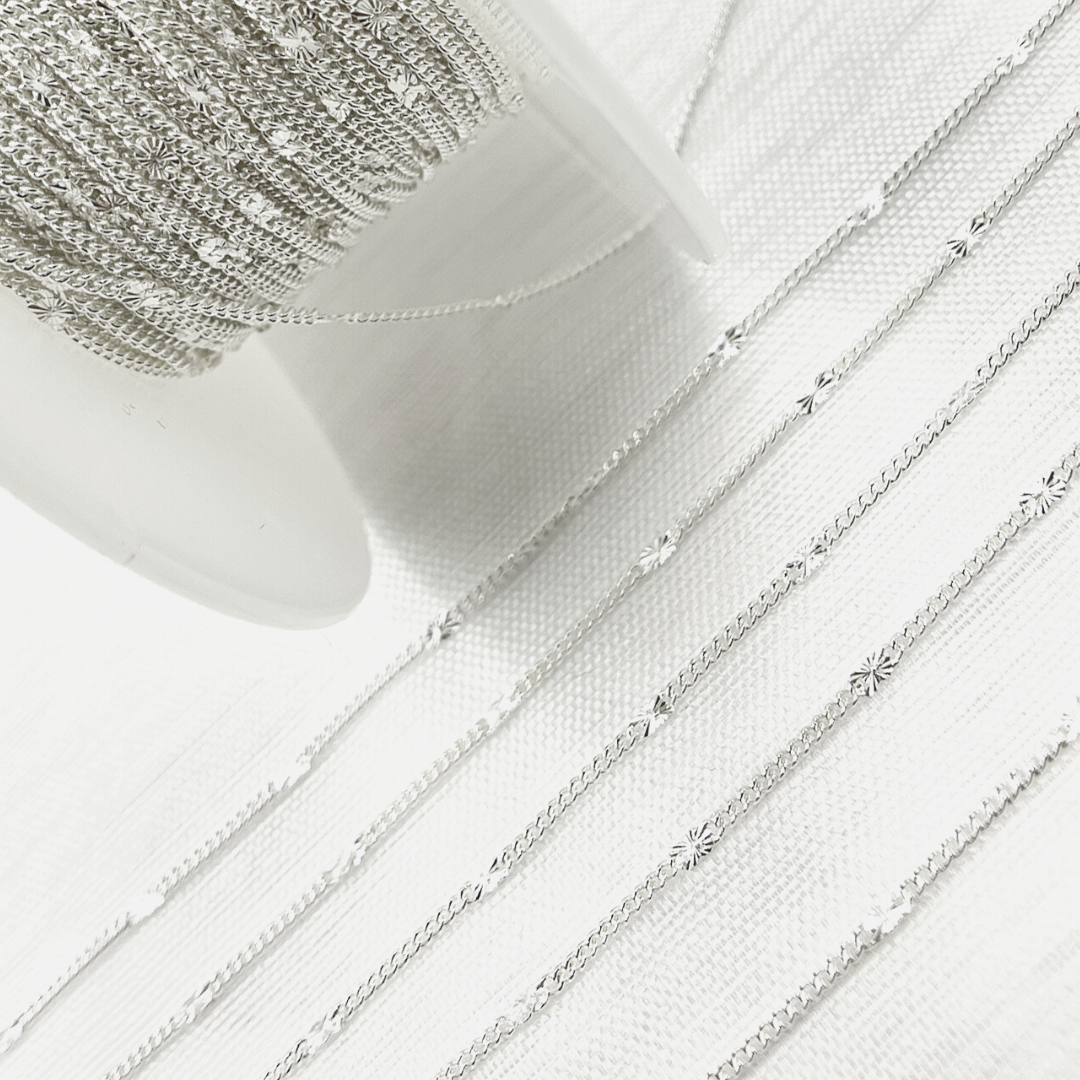 70S5SS. Sterling Silver Satellite Curb Link Chain