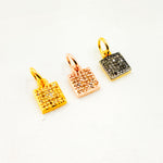 Load image into Gallery viewer, DC890. Diamond Sterling Silver Square Charm