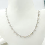 Load image into Gallery viewer, NFU70718. 14K Solid White Gold Diamond Triangles Necklace