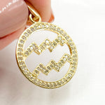 Load image into Gallery viewer, DC373. Diamond Sterling Silver Round Aquarius Zodiac Pendant