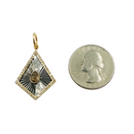 Load image into Gallery viewer, KSG30. Sterling Silver Black Rhodium with Diamonds Arrowhead Shape Charm