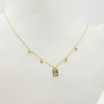 Load image into Gallery viewer, NT401844. 14k Solid Gold Diamond Baguette Dangle Necklace