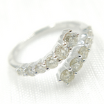 Load image into Gallery viewer, 14K Solid Gold Diamond Double Line Ring.