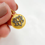 Load image into Gallery viewer, DC854. Diamond Sterling Silver Round Lotus Charm