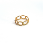 Load image into Gallery viewer, 14k Solid Gold Diamond Chain Ring.