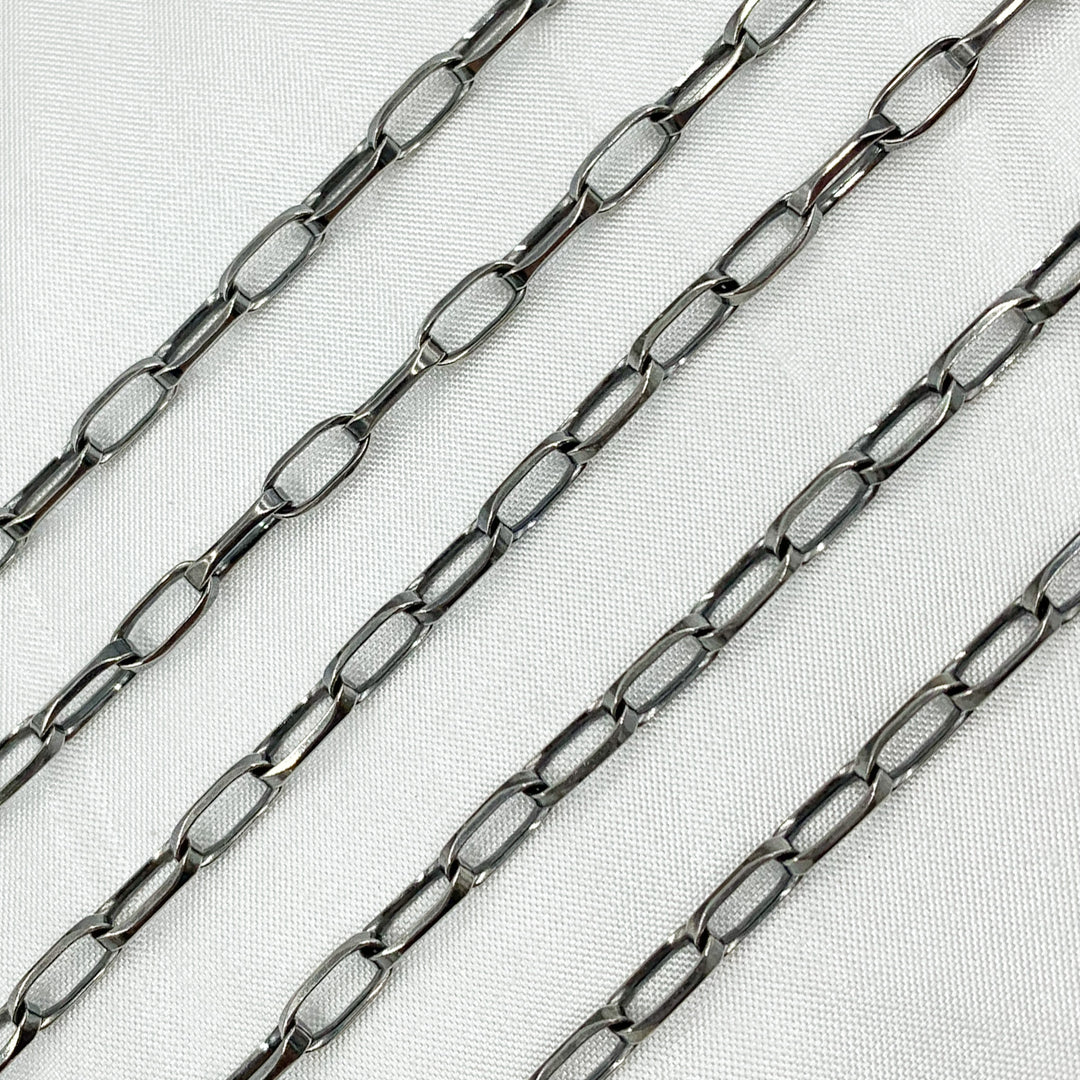 Y53OX. Oxidized 925 Sterling Silver Box Chain