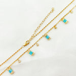Load image into Gallery viewer, CN96316. 14K Solid Gold Gemstone and Diamond Dangle Necklace