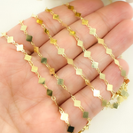 Load image into Gallery viewer, Gold Plated 925 Sterling Silver Diamond Dangle Square Link Chain