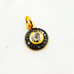 Load image into Gallery viewer, Sterling Silver Round Charm with Polki Diamond