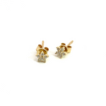 Load image into Gallery viewer, ER412616Y. 14k Solid Yellow Gold Diamond Flower Studs