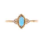 Load image into Gallery viewer, 14K Gold Diamond and Turquoise Marquise Ring