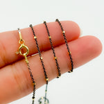 Load image into Gallery viewer, Z36GB1F. Sterling Silver Oxidized Satellite Chain with Gold Cubes