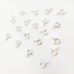 Load image into Gallery viewer, White Sterling Silver Spring Ring Clasp