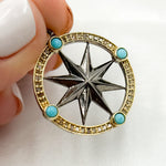 Load image into Gallery viewer, Buy Diamond Sterling Silver Round Star Pendant with Gemstone