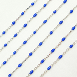 Load image into Gallery viewer, Sterling Silver Blue Color Enamel Chains