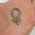 Load image into Gallery viewer, DC640. Diamond & Sterling Silver Pear Shape Trigger Clasp