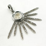 Load image into Gallery viewer, DP343. Diamond Silver Fancy Shape Pendant with Polki Diamond