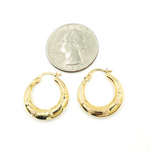 Load image into Gallery viewer, GER147. 14K Gold Chunky Flower Engraved Hollow Hoop