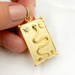 Load image into Gallery viewer, DP732. Diamond Sterling Silver Rectangle Snake Celestial Pendant