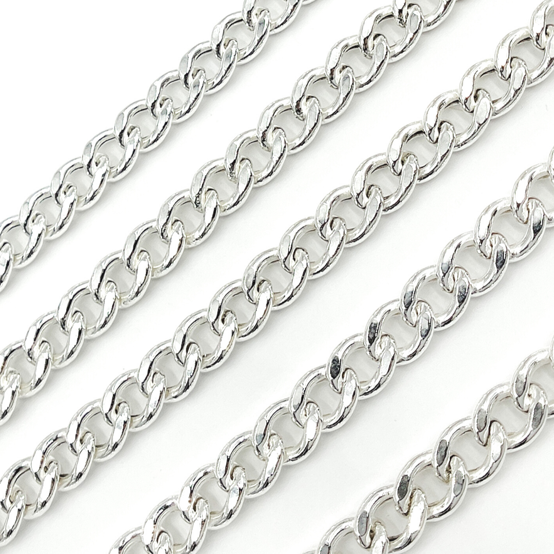 V46SS. Sterling Silver Hollow Curb Link Chain