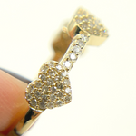 Load image into Gallery viewer, 14K Solid Yellow Gold Diamond Hearts Band Ring.