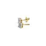 Load image into Gallery viewer, EFB51010. 14K Solid Gold and Diamonds Square Earrings
