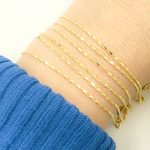 Load image into Gallery viewer, 14k Solid Yellow Gold Diamond Cut Bars Link Chain by Foot