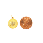 Load image into Gallery viewer, GDP223. 14K Gold Charm Circle Pendant with Diamonds