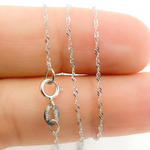 Load image into Gallery viewer,  14K Solid White Gold Singapore Chain