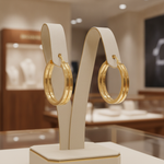 Load image into Gallery viewer, 15850021299. 14K Solid Gold Fancy Hollow Double Hoop Earrings