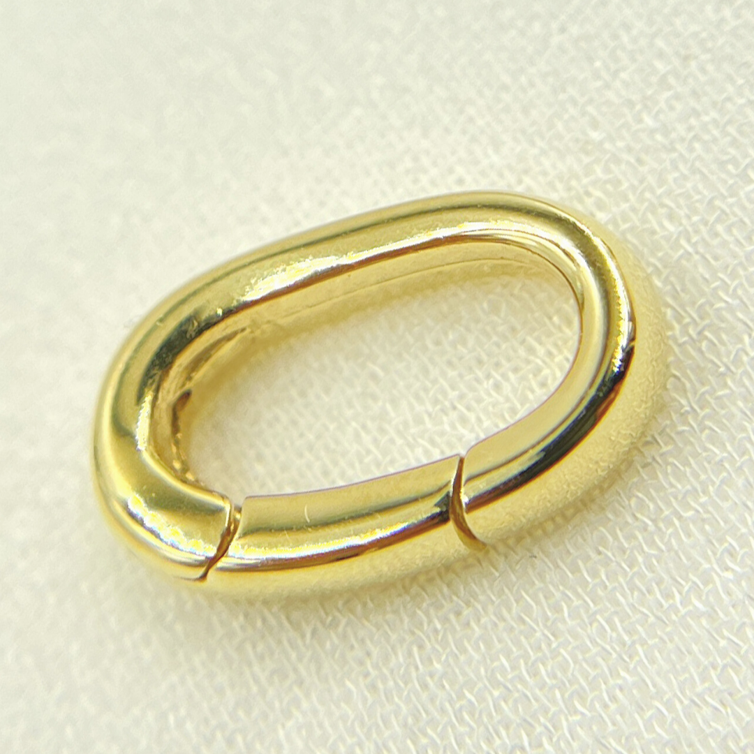 Gold Plated 925 Sterling Silver Oval Clasp. Size 14x8mm. 694