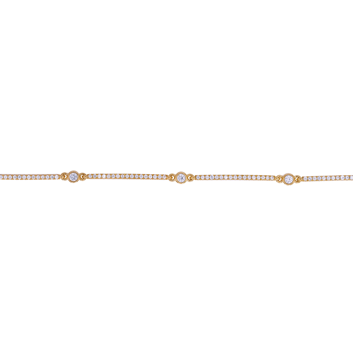 Gold Diamond Fancy Bars Bracelet