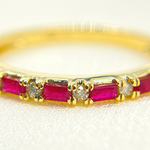 Load image into Gallery viewer, 14K Solid Yellow Gold Diamond and Ruby Ring.