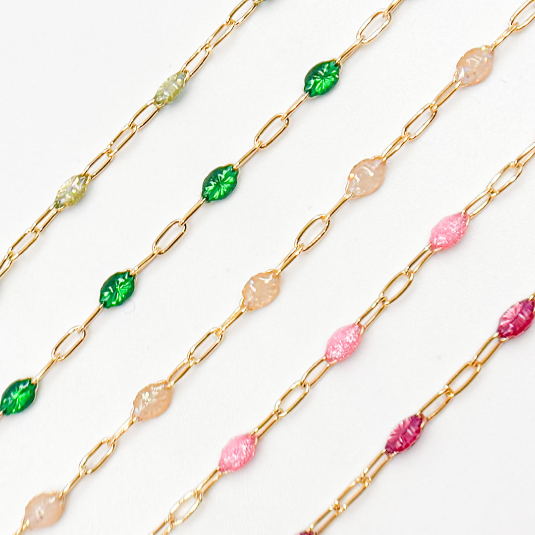 V250ENGF. 14k Gold Filled Enamel Satellite Chains