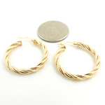 Load image into Gallery viewer, GER99. 14K Gold Twisted Hoop Earrings