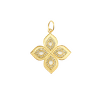 Load image into Gallery viewer, 14K Solid Gold Diamond Flower Shape Pendant. GDP101