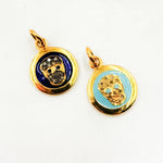 Load image into Gallery viewer, Silver Round Skull Enamel Charm