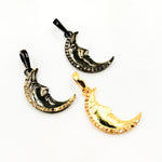 Load image into Gallery viewer, Diamond Sterling Silver Moon Pendant
