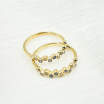 Load image into Gallery viewer, 14K Solid Gold Diamond & Blue Sapphire Ring. CR95300BS1.5