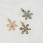 Load image into Gallery viewer, DC449. Diamond Sterling Silver Flower Pendant