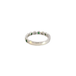 Load image into Gallery viewer, 14k Solid Gold Emerald and Diamond Band Ring.