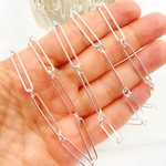 Load image into Gallery viewer, 925 Sterling Silver Paperclip and Round Link Chain
